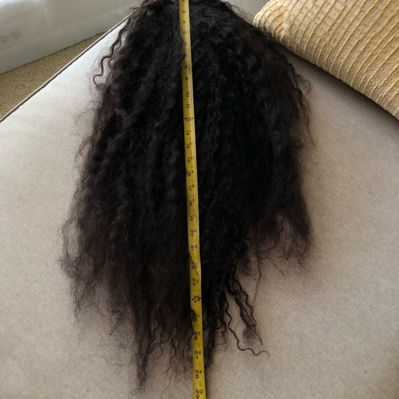 28” Choc Brown Curly Human Hair Wig Lace Front - Picture 8 of 14